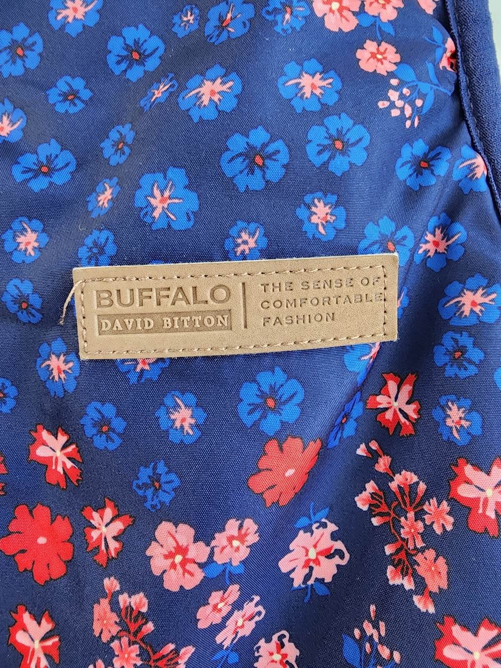 Reversable Navy Buffalo Vest with Blue and Pink Floral Print - Picture 3 of 5
